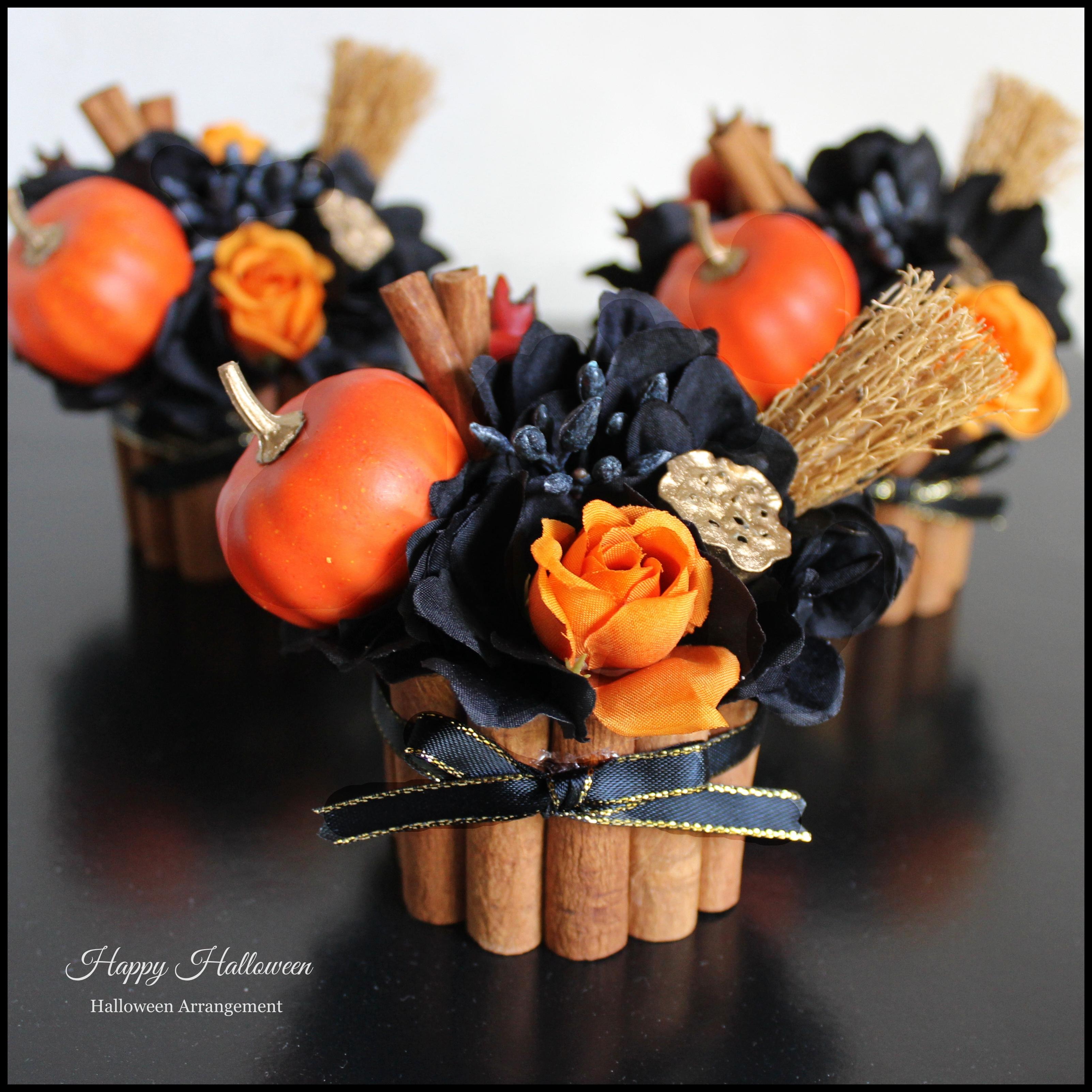 ハロウィン飾り　シックでナチュラル　アレンジメント  コンパクトサイズ 　テーブルコーディネートにも最適　R&yF83